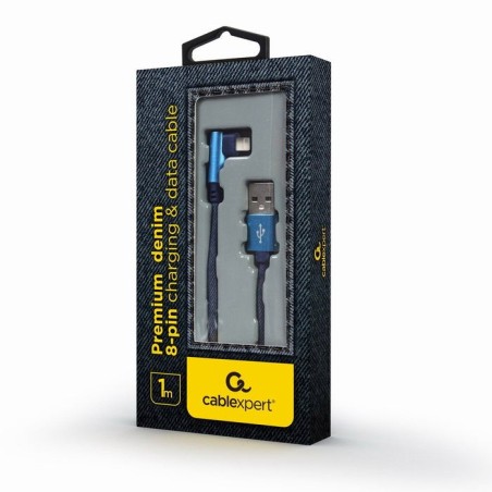 Gembird premium jeans denim  usb 8-pin 1m blue angled
