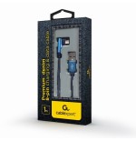 Gembird premium jeans denim  usb 8-pin 1m blue angled