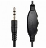 Auriculares gembird mhs-03-bkrd mini jack 4-pin, 1.8m, negro-rojo
