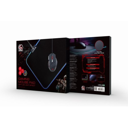 Gembird mp-gameled-m alfombrilla gaming led light effect m-size 250 x 350 mm