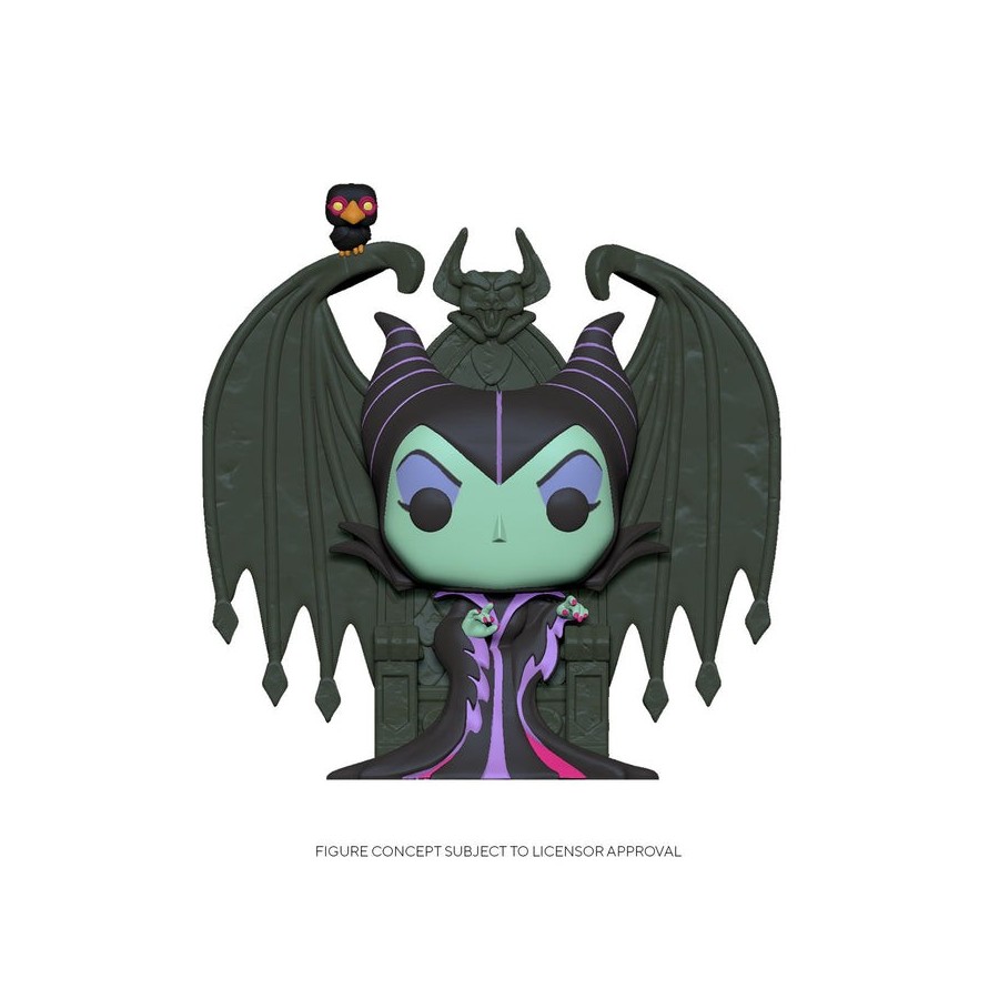 Figura pop disney villains maleficent with throne