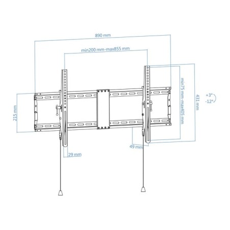 Tooq soporte fijo de pared para tv de 43"-90" - inclinable - peso max 70kg - vesa 800x400mm - negro