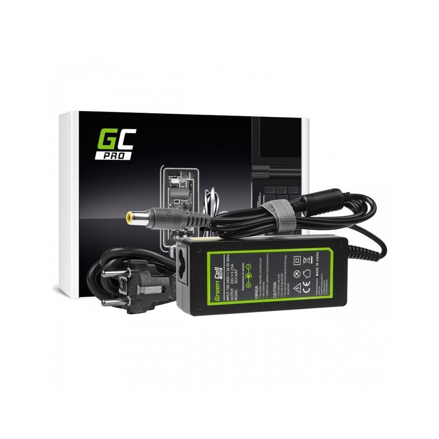 Cargador green cell pro 20v 3.25a 65w para lenovo b590 thinkpad r61 r500 t430 t430s t510 t520 t530 x200 x201 x220 x230