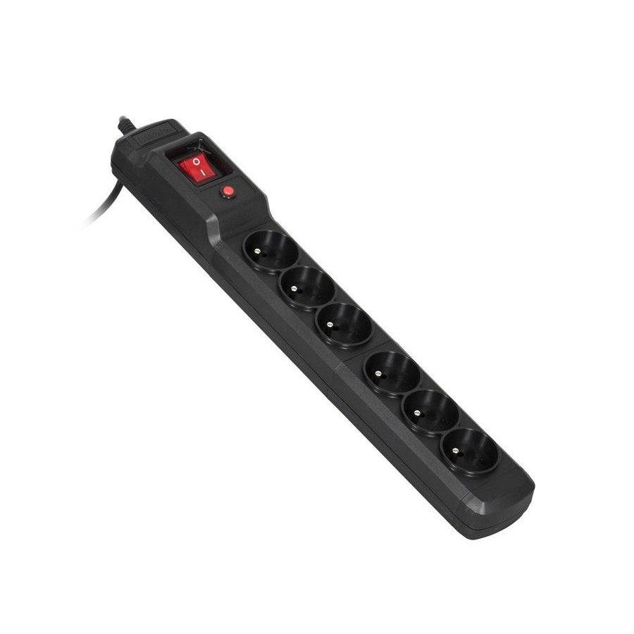 Regleta negra activejet combo 6gn 3m con cable