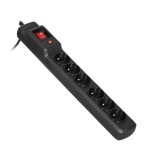 Regleta negra activejet combo 6gn 3m con cable