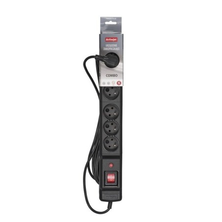 Regleta activejet combo 6gn 5m negra con cable