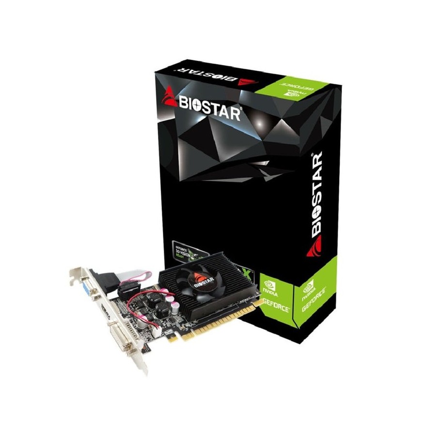 Tarjeta gráfica biostar geforce 210 lp 1gb ddr3 589 mhz pci 2.0 hdmi dvi vga compatible perfil bajo