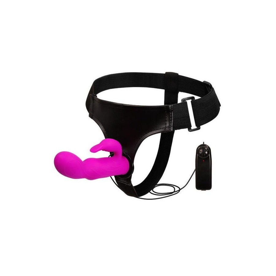 Baile arnés con dildo púrpura 15 cm