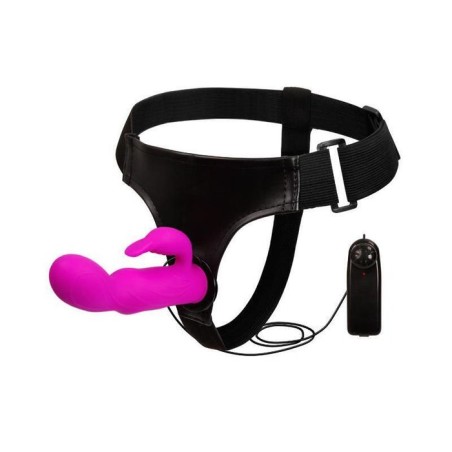 Baile arnés con dildo púrpura 15 cm