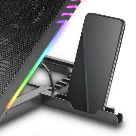 Soporte refrigerante mars gaming mnbc5 para portátiles hasta 17.3' iluminación led