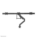 Newstar monitor triple-deskmount with crossbar 17-24inch full motion gasspring tilt rotate swivel grommet/clamp black