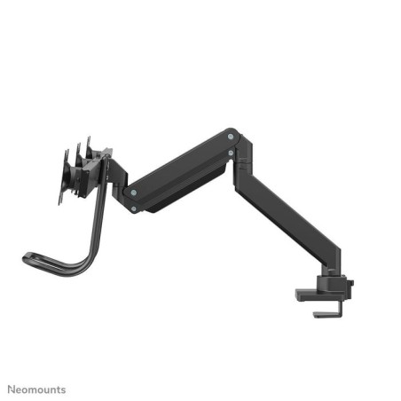 Newstar monitor triple-deskmount with crossbar 17-24inch full motion gasspring tilt rotate swivel grommet/clamp black