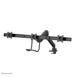 Newstar monitor triple-deskmount with crossbar 17-24inch full motion gasspring tilt rotate swivel grommet/clamp black