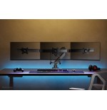 Newstar monitor triple-deskmount with crossbar 17-24inch full motion gasspring tilt rotate swivel grommet/clamp black