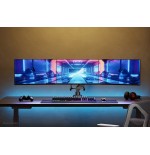 Newstar monitor triple-deskmount with crossbar 17-24inch full motion gasspring tilt rotate swivel grommet/clamp black