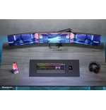Newstar monitor triple-deskmount with crossbar 17-24inch full motion gasspring tilt rotate swivel grommet/clamp black