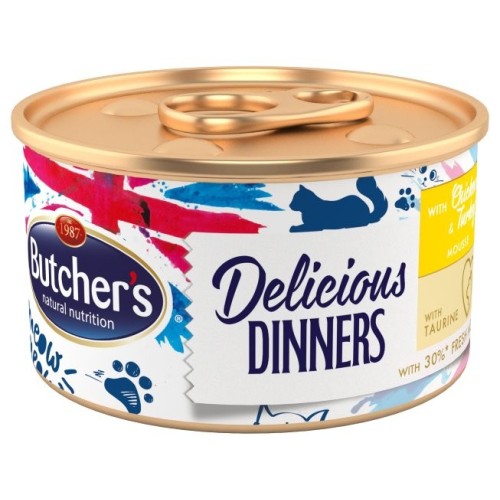Butcher's classic delicious dinners con pollo y pavo - lata 85g