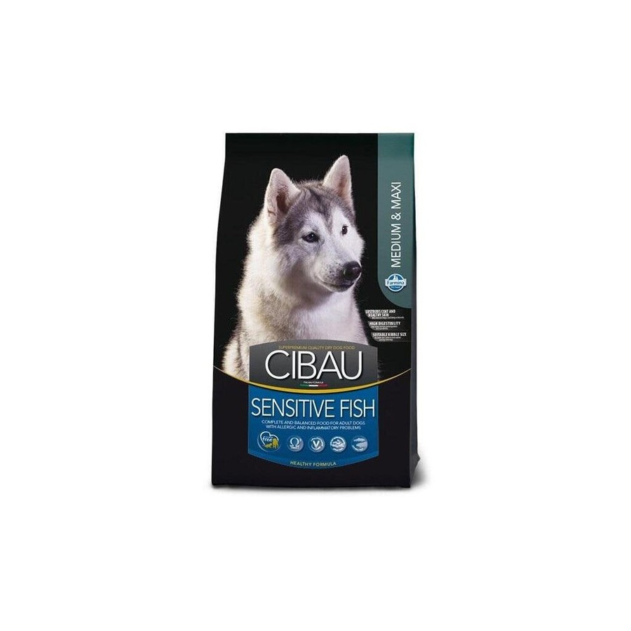 Perro farmina cibau sensitive fish medium/maxi - comida seca para perros - 12kg + 2kg gratis