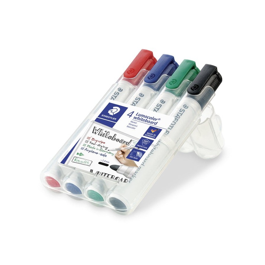 Staedtler rotulador pizarra blanca lumocolor punta redonda colores surtidos -estuche de 4u-