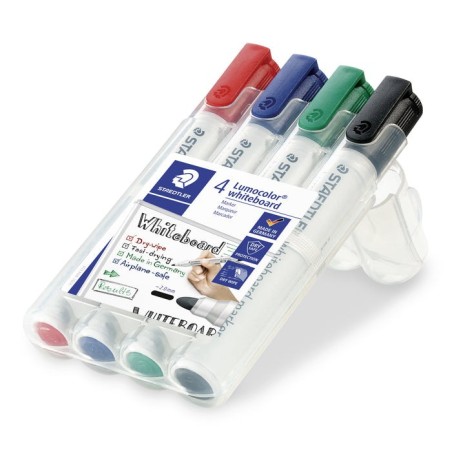 Staedtler rotulador pizarra blanca lumocolor punta redonda colores surtidos -estuche de 4u-
