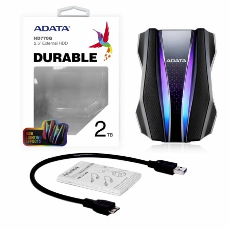External hdd adata durable hd770 2tb 2.5'' usb3 black, ip68