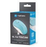 Natec toucan azul-blanco 1600dpi ratón inalámbrico nmy-1651