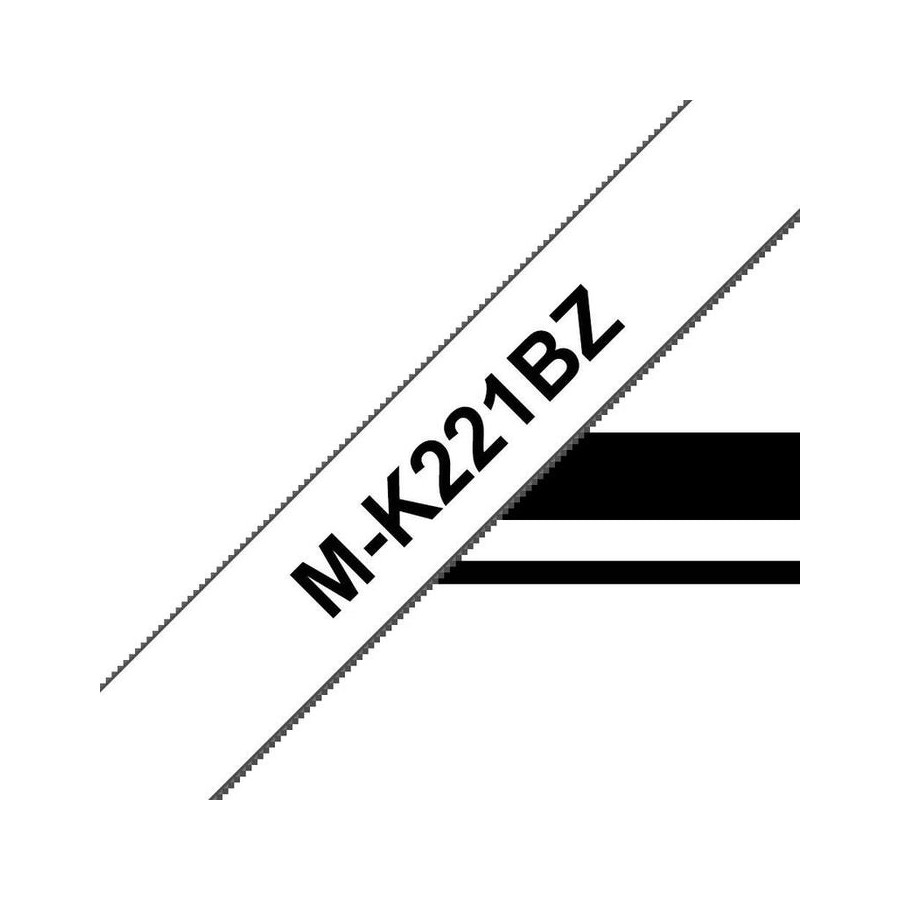 Brother mk221bz cinta no laminada generica de etiquetas - texto negro sobre fondo blanco - ancho 12mm x 8 metros