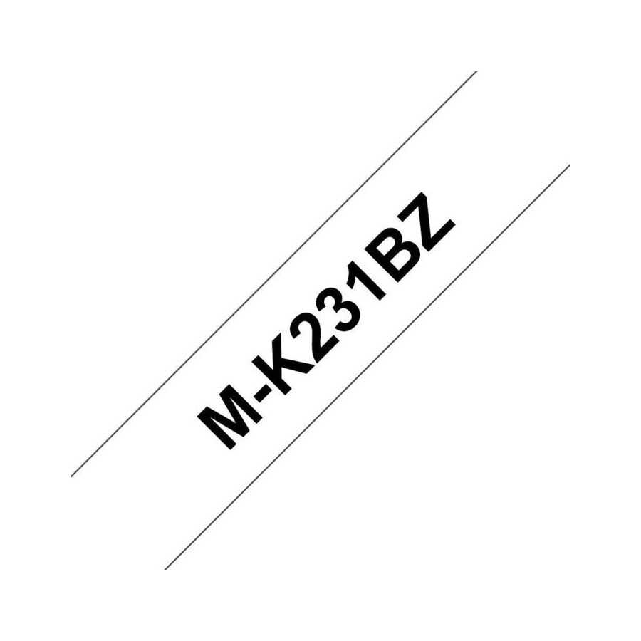 Brother mk231bz cinta no laminada generica de etiquetas - texto negro sobre fondo blanco - ancho 12mm x 4 metros