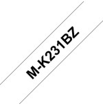Brother mk231bz cinta no laminada generica de etiquetas - texto negro sobre fondo blanco - ancho 12mm x 4 metros