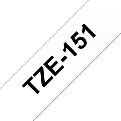 Brother tze151 cinta laminada generica de etiquetas - texto negro sobre fondo transparente - ancho 24mm x 8 metros