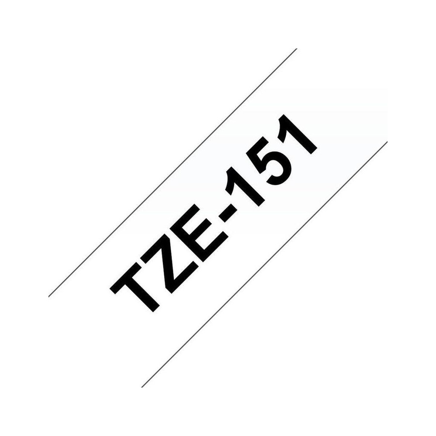 Brother tze151 cinta laminada generica de etiquetas - texto negro sobre fondo transparente - ancho 24mm x 8 metros