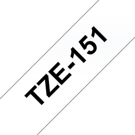 Brother tze151 cinta laminada generica de etiquetas - texto negro sobre fondo transparente - ancho 24mm x 8 metros