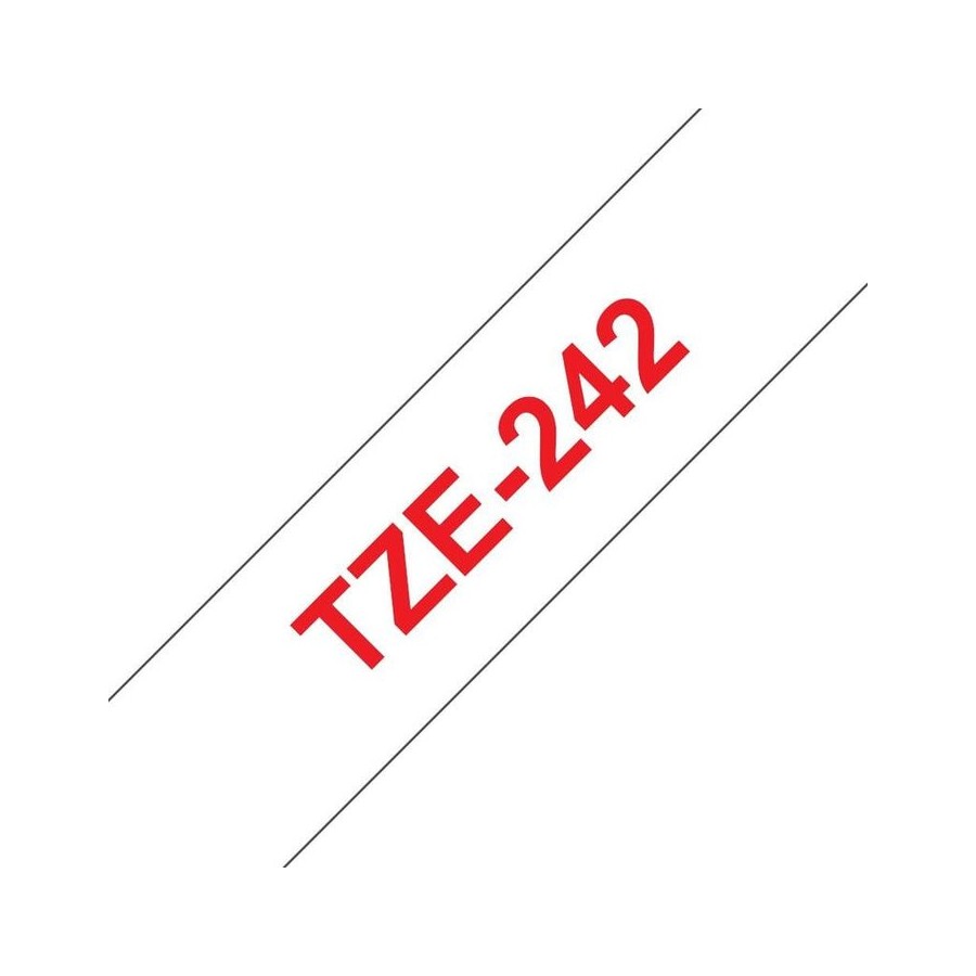 Brother tze242 cinta laminada generica de etiquetas - texto rojo sobre fondo blanco - ancho 18mm x 8 metros