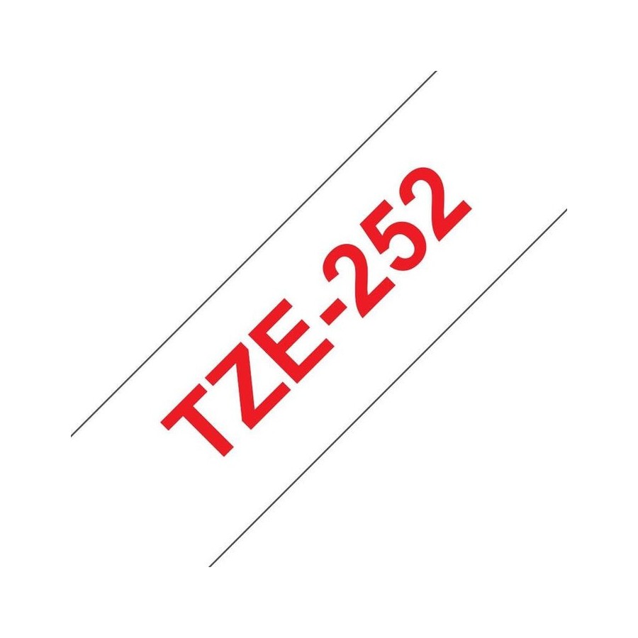 Brother tze252 cinta laminada generica de etiquetas - texto rojo sobre fondo blanco - ancho 24mm x 8 metros