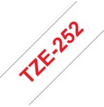 Brother tze252 cinta laminada generica de etiquetas - texto rojo sobre fondo blanco - ancho 24mm x 8 metros