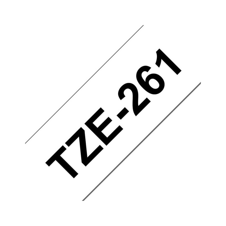 Brother tze261 cinta laminada generica de etiquetas - texto negro sobre fondo blanco - ancho 36mm x 8 metros