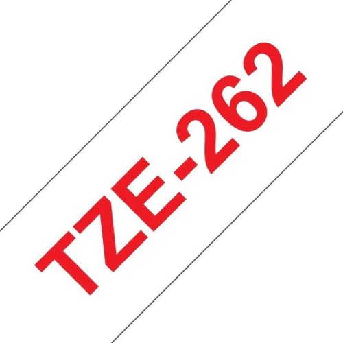 Brother tze262 cinta laminada generica de etiquetas - texto rojo sobre fondo blanco - ancho 36mm x 8 metros