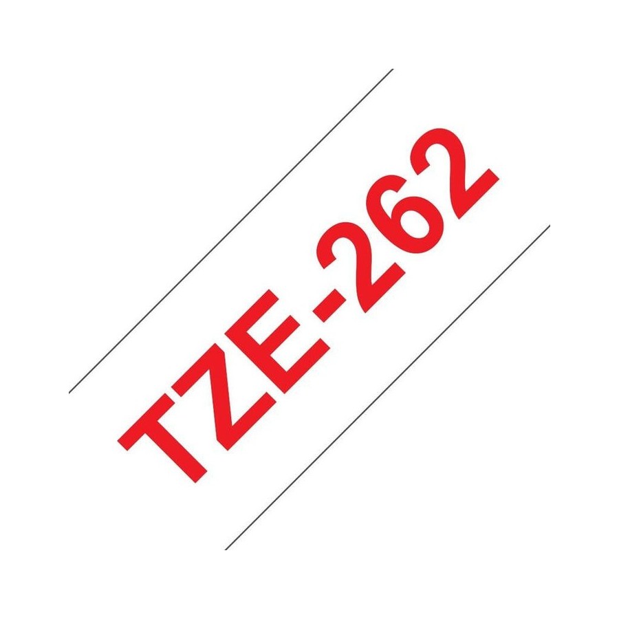 Brother tze262 cinta laminada generica de etiquetas - texto rojo sobre fondo blanco - ancho 36mm x 8 metros