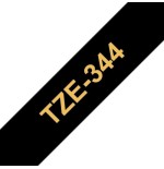 Brother tze344 cinta laminada generica de etiquetas - texto dorado sobre fondo negro - ancho 18mm x 8 metros