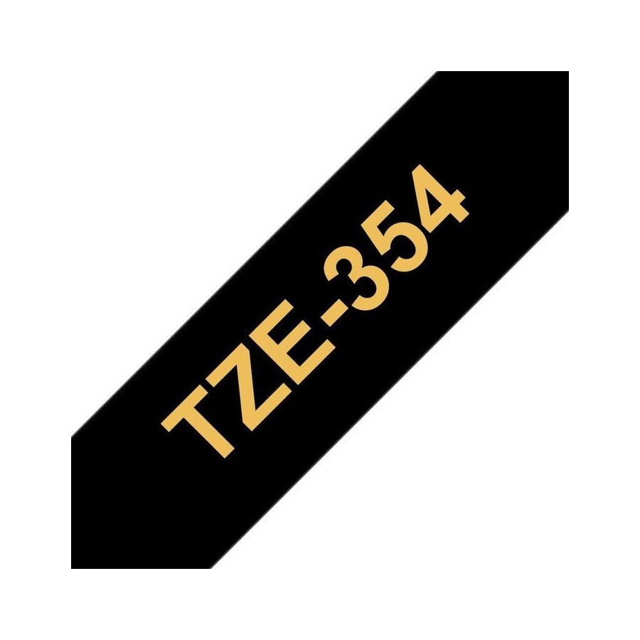 Brother tze354 cinta laminada generica de etiquetas - texto dorado sobre fondo negro - ancho 24mm x 8 metros
