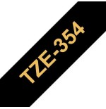 Brother tze354 cinta laminada generica de etiquetas - texto dorado sobre fondo negro - ancho 24mm x 8 metros