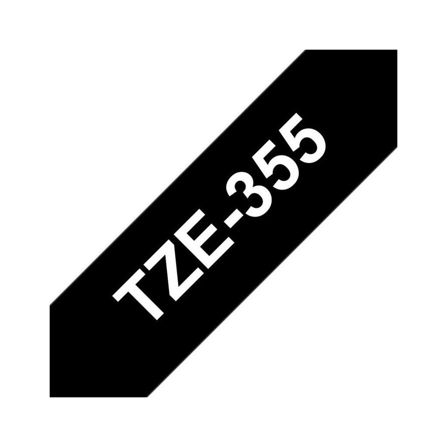 Brother tze355 cinta laminada generica de etiquetas - texto blanco sobre fondo negro - ancho 24mm x 8 metros