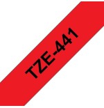 Brother tze441 cinta laminada generica de etiquetas - texto negro sobre fondo rojo - ancho 18mm x 8 metros