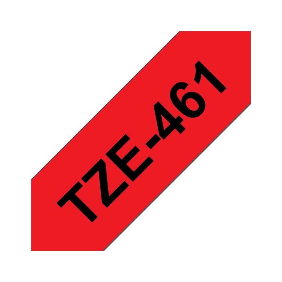 Brother tze461 cinta laminada generica de etiquetas - texto negro sobre fondo rojo - ancho 36mm x 8 metros