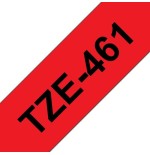 Brother tze461 cinta laminada generica de etiquetas - texto negro sobre fondo rojo - ancho 36mm x 8 metros