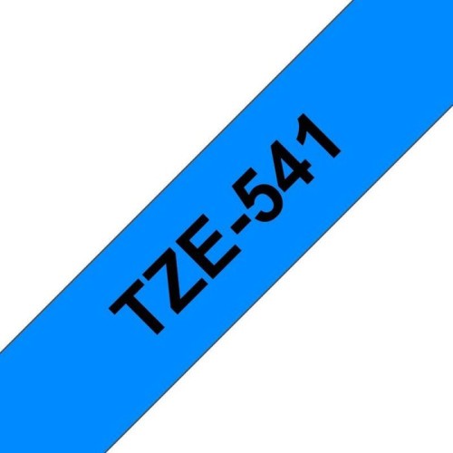 Brother tze541 cinta laminada generica de etiquetas - texto negro sobre fondo azul - ancho 18mm x 8 metros