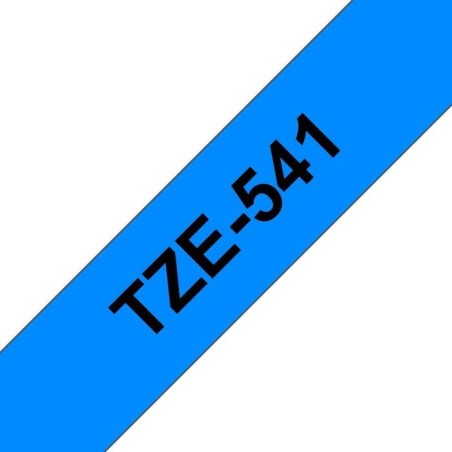 Brother tze541 cinta laminada generica de etiquetas - texto negro sobre fondo azul - ancho 18mm x 8 metros