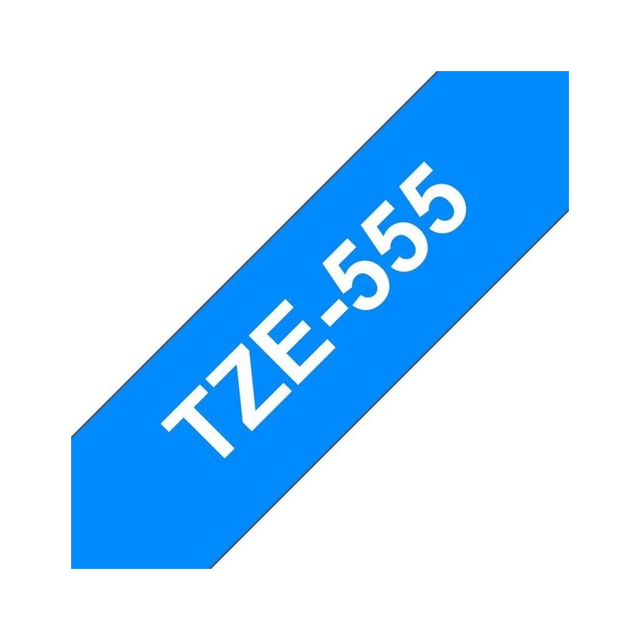 Brother tze555 cinta laminada generica de etiquetas - texto blanco sobre fondo azul - ancho 24mm x 8 metros