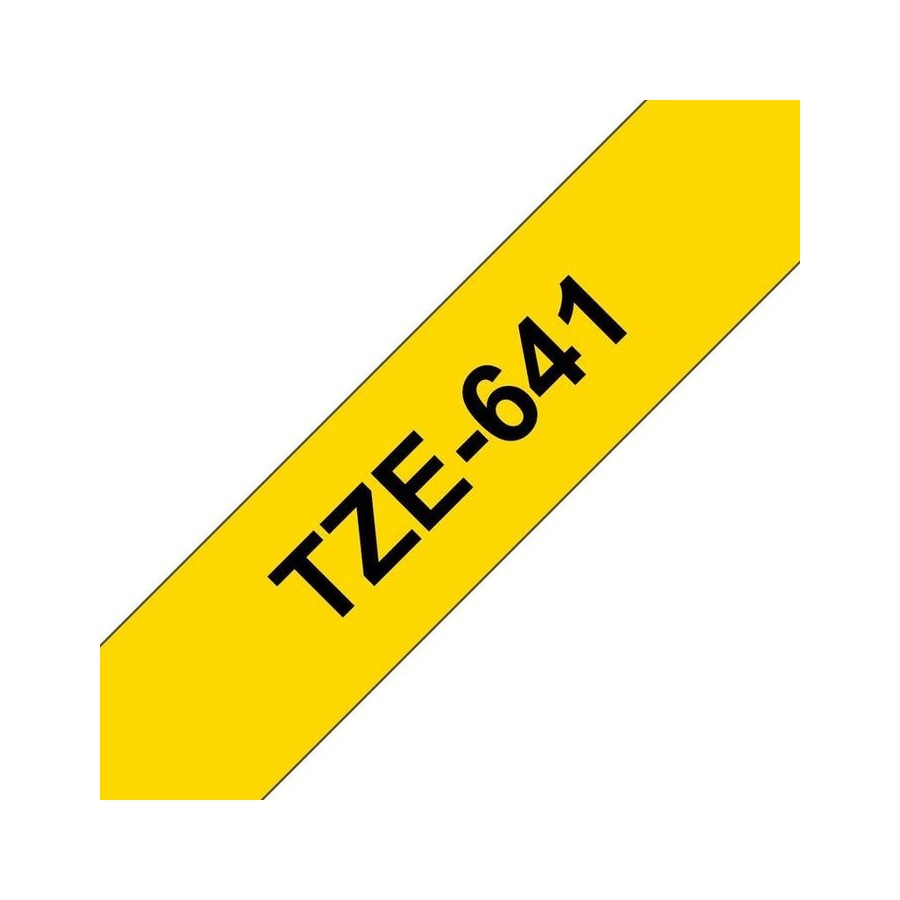 Brother tze641 cinta laminada generica de etiquetas - texto negro sobre fondo amarillo - ancho 18mm x 8 metros