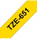 Brother tze651 cinta laminada generica de etiquetas - texto negro sobre fondo amarillo - ancho 24mm x 8 metros